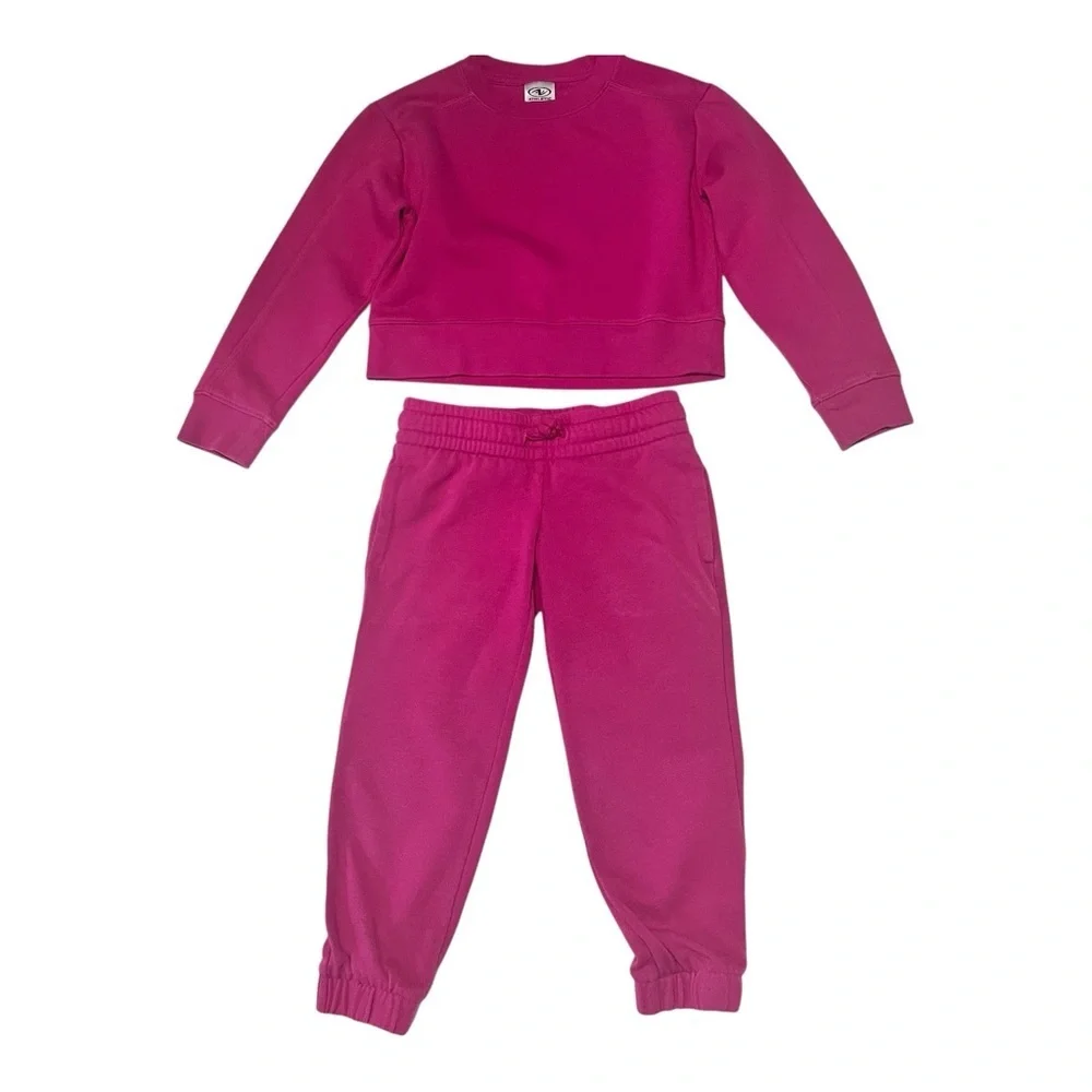 Athletic Works Kids Matching Set Pink Crewneck & Joggers